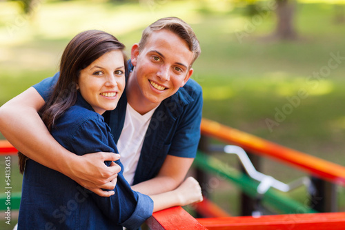 cute teenage couple outdoors