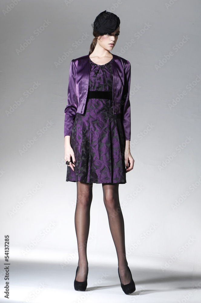 Full length fashion woman in fashion dress posing Full length fashion woman in fashion dress posing