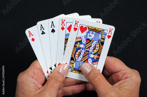 Obraz na płótnie Full house poker hand © Arena Photo UK w salonie