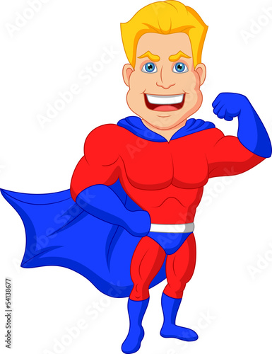 Superhero cartoon posing
