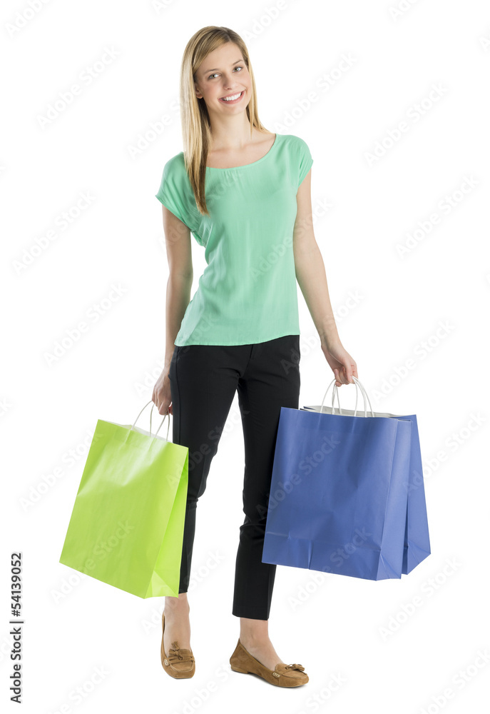 Happy Woman With Shopping Bags