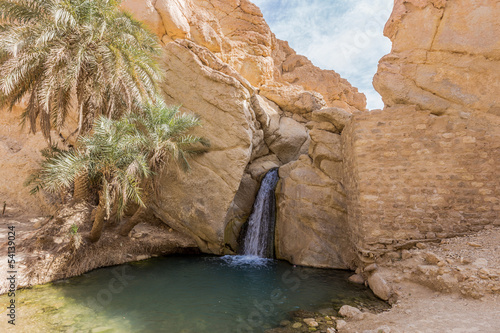 mountain oasis Chebika in Sahara desert, Tunisia