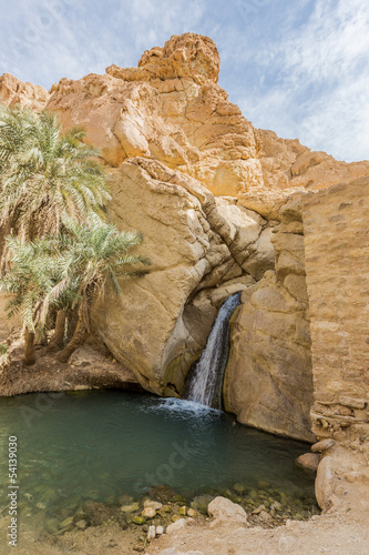 mountain oasis Chebika in Sahara desert, Tunisia