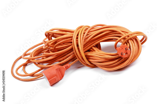 electric extension cord isolated on white background