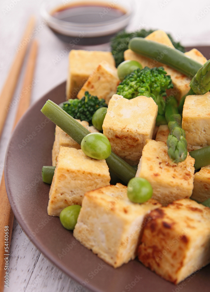 frid tofu with vegetable frid tofu with vegetable