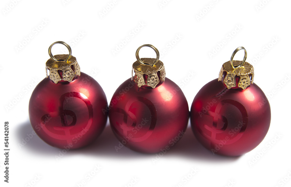 trois boules de Noël rouge trois boules de Noël rouge