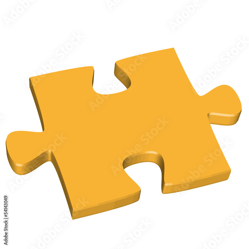 3D Puzzleteil gelb
