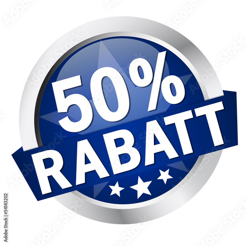 Button mit Banner " 50% RABATT "