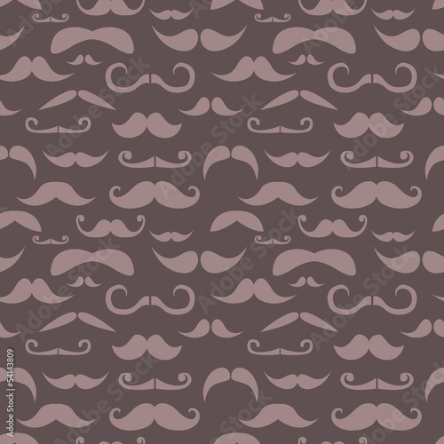 Retro hipster moustache trendy seamless pattern