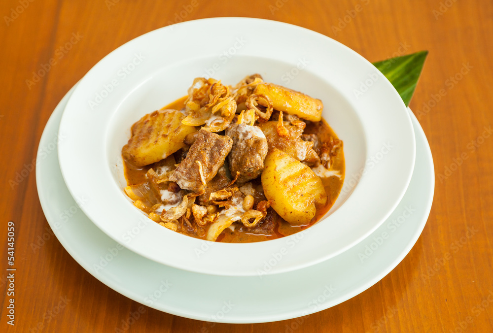 Dried Beef with coconut milk curry. ( Authentic thai food ) Dried Beef with coconut milk curry. ( Authentic thai food )