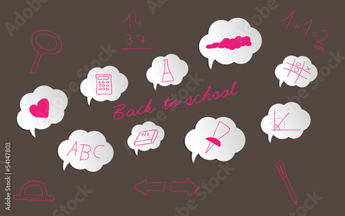 Back to school - icons bubbles