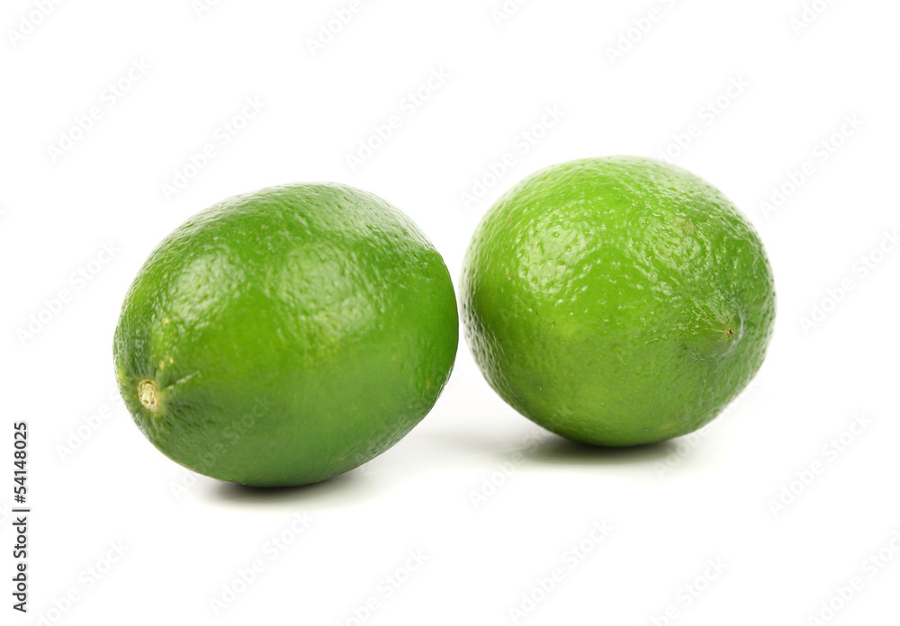Fresh limes Isolated on a white background Fresh limes Isolated on a white background