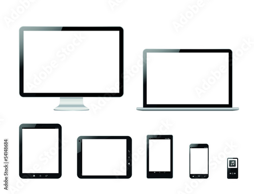 Set computer products vector