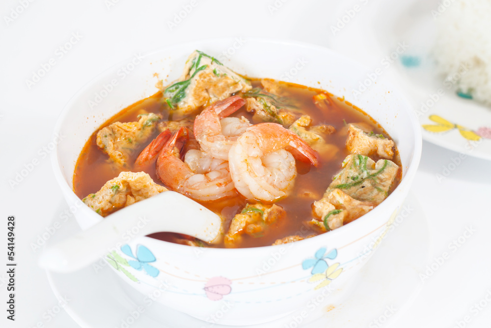 Shrimp and Fried Egg Sour Soup