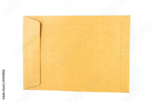 Brown envelope document isolated on white background
