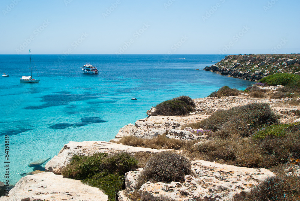 beach of favignana. aegadian island