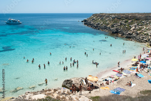 beach of favignana. aegadian island
