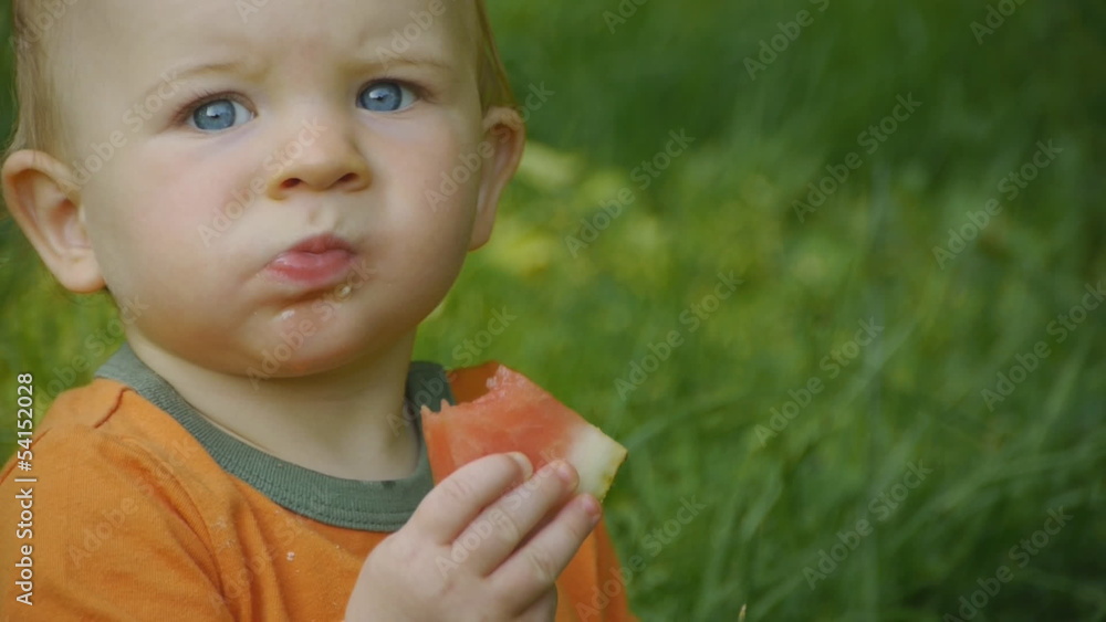 HD1080p25 Baby (10 months old) eating a watermelon. HD1080p25 Baby (10 months old) eating a watermelon.