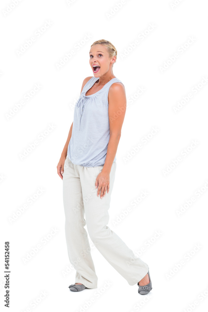 Fototapeta premium Surprised woman gesturing