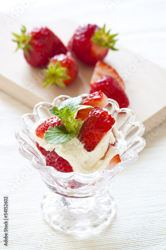 Strawberries with whipped cream