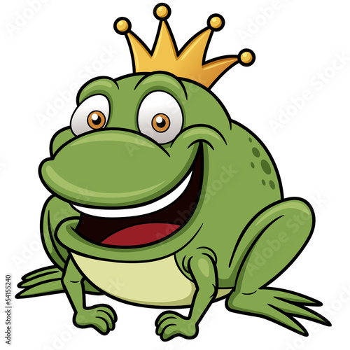 vector illustration of Cartoon frog prince