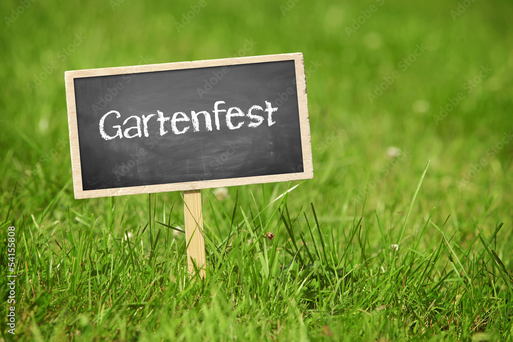 Schild mit Gartenfest Stock Photo Adobe Stock