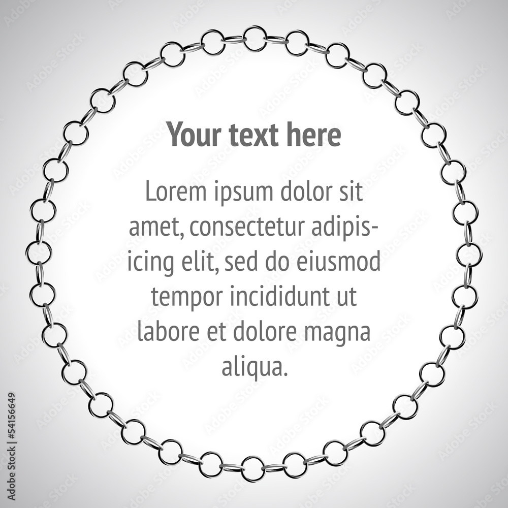 Obraz premium Metal chain in round form. frame for text