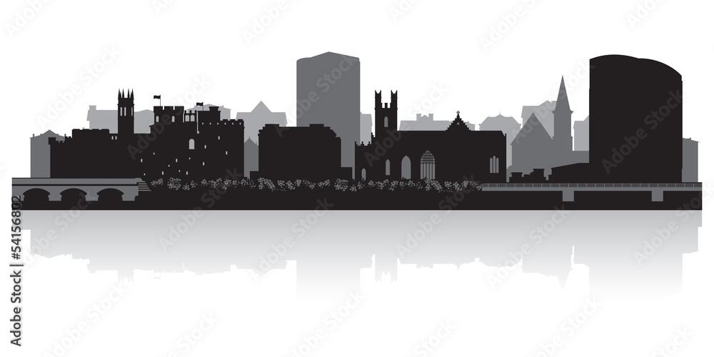 Limerick city skyline vector silhouette