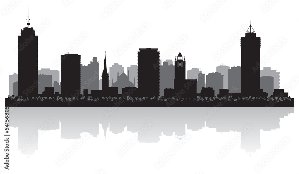 Hamilton Canada city skyline vector silhouette