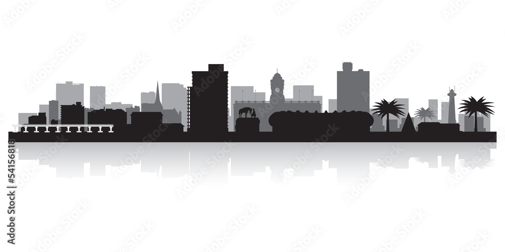 Port Elizabeth city skyline vector silhouette