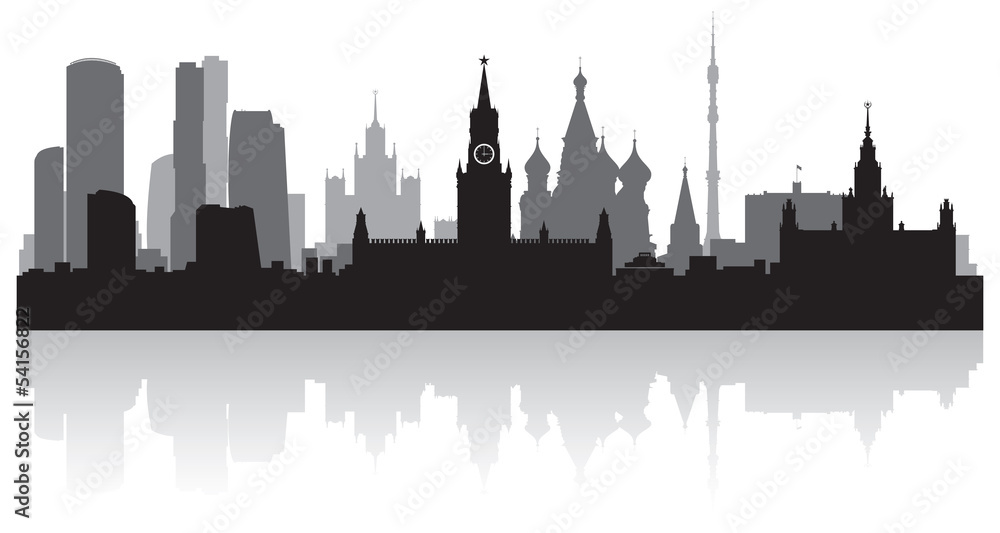 Moscow city skyline vector silhouette