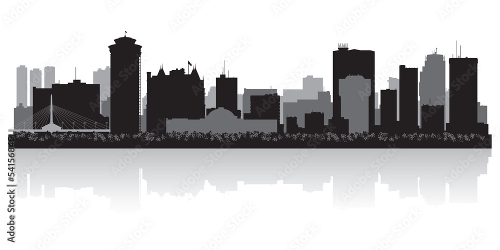 Winnipeg Canada city skyline vector silhouette