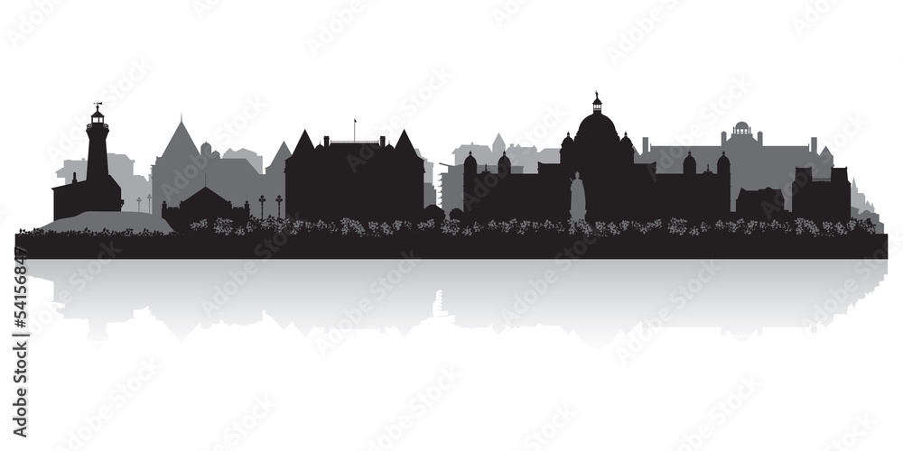 Victoria Canada city skyline vector silhouette