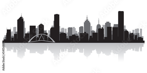 Melbourne Australia city skyline vector silhouette © yurkaimmortal