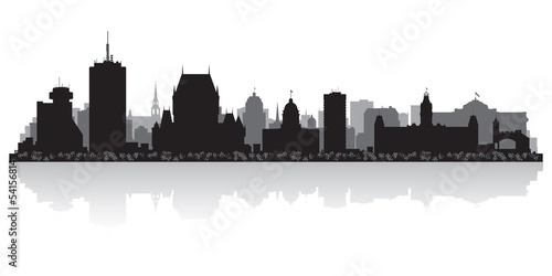 Quebec Canada city skyline vector silhouette