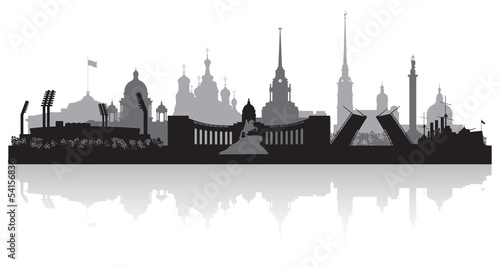 Saint Petersburg city skyline vector silhouette photo