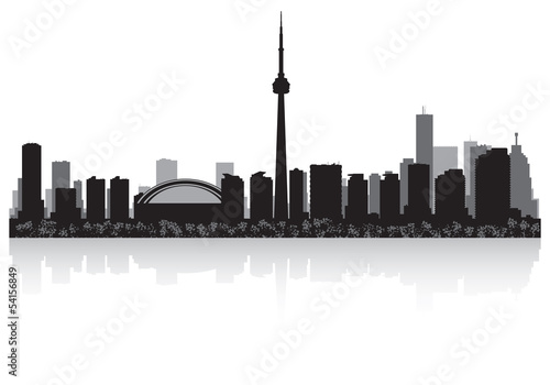 Toronto Canada city skyline vector silhouette