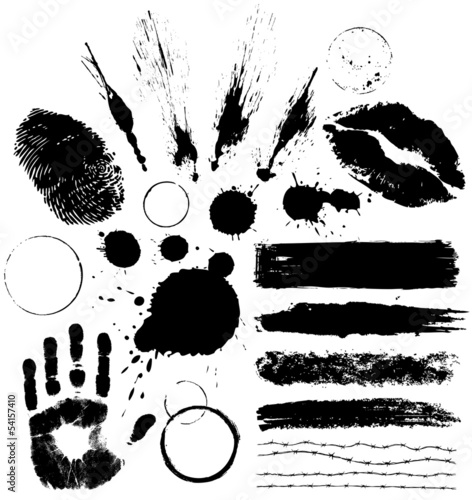 grunge print materials