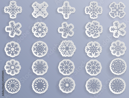 Snowflake set vector illustration