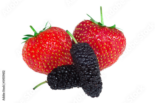 Fresh strawberry and mulberry