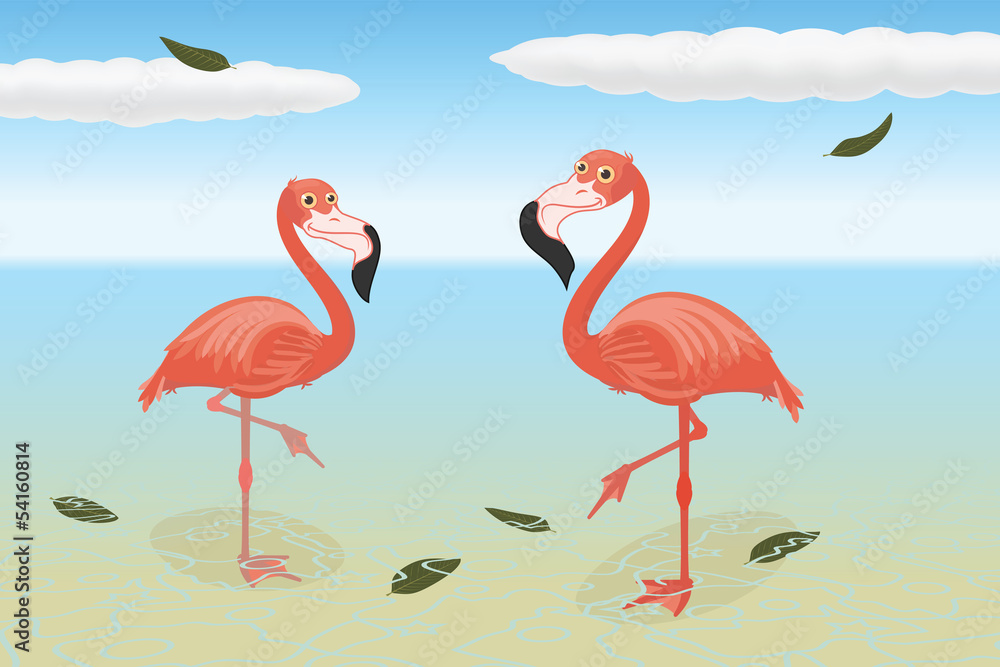 Fototapeta premium Stoic flamingos