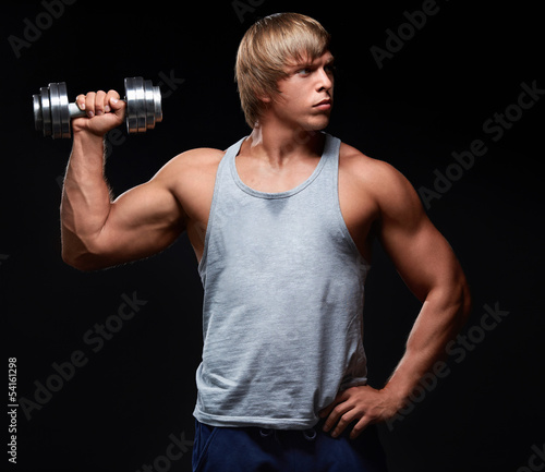 Man with dumbbell