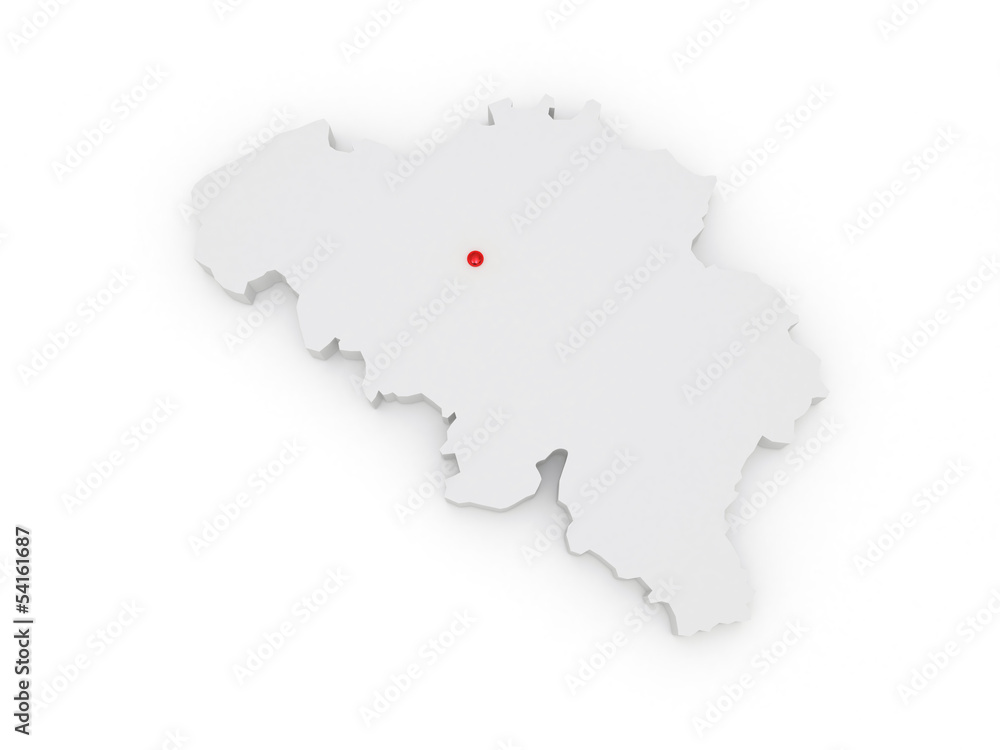 Fototapeta premium Three-dimensional map of Belgium.