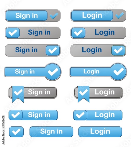 sign in and login button sets