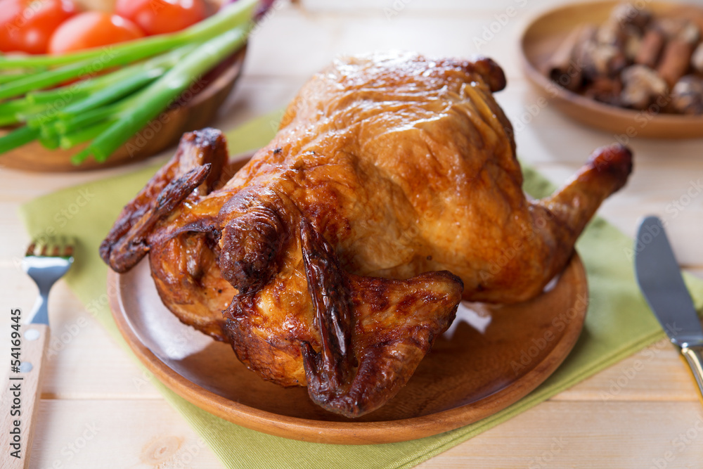 Whole roast chicken ready to eat Whole roast chicken ready to eat