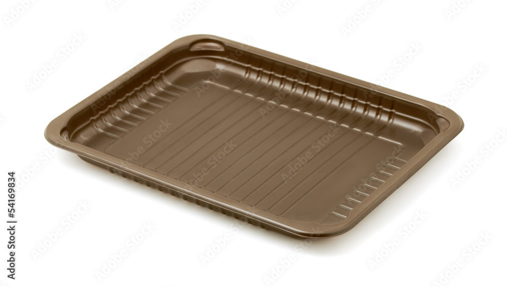 Empty brown plastic packaging food tray Empty brown plastic packaging food tray