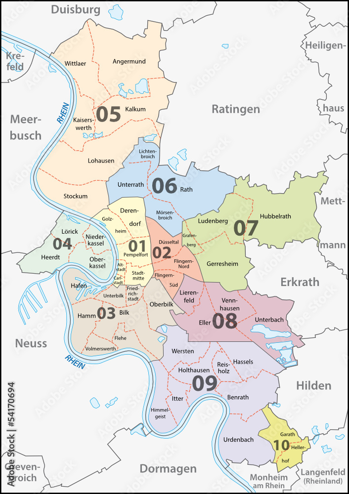 Düsseldorf, Stadtbezirk, Stadtteil