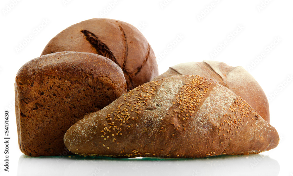 tasty rye breads with ears, isolated on white tasty rye breads with ears, isolated on white