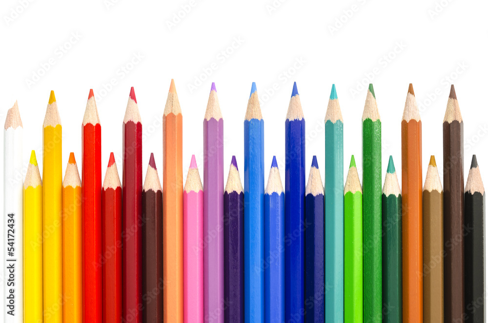 Color pencils over white background Color pencils over white background