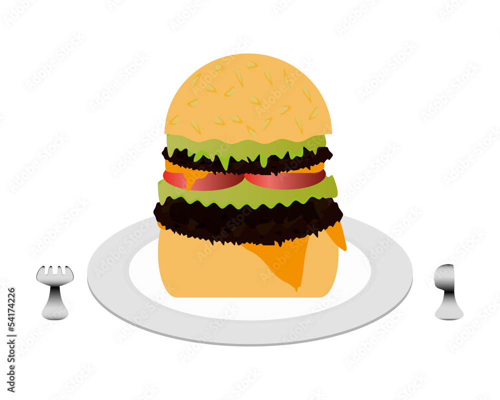 cheeseburger on the plate cheeseburger on the plate